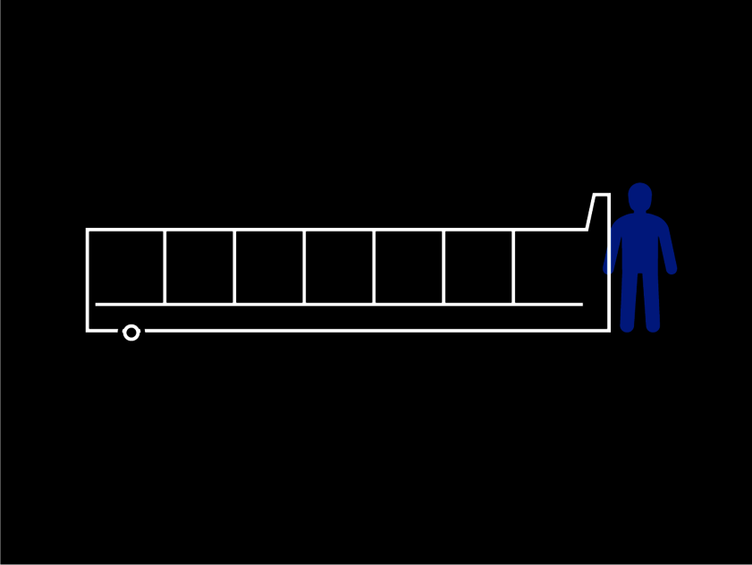 Grafik eines Abrollcontainers mit 14 cbm