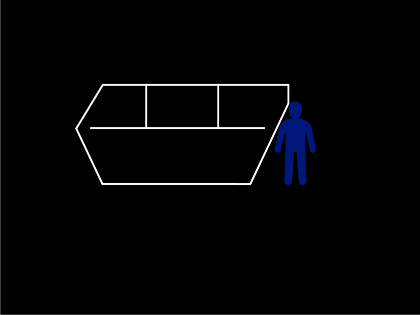 Grafik eines Absetzcontainers mit 15 cbm